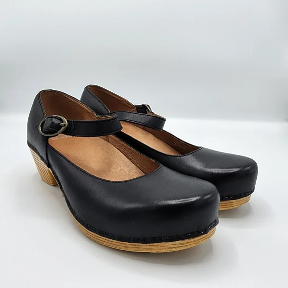 Dansko Black Mary Jane Heels - Picture 3 of 9